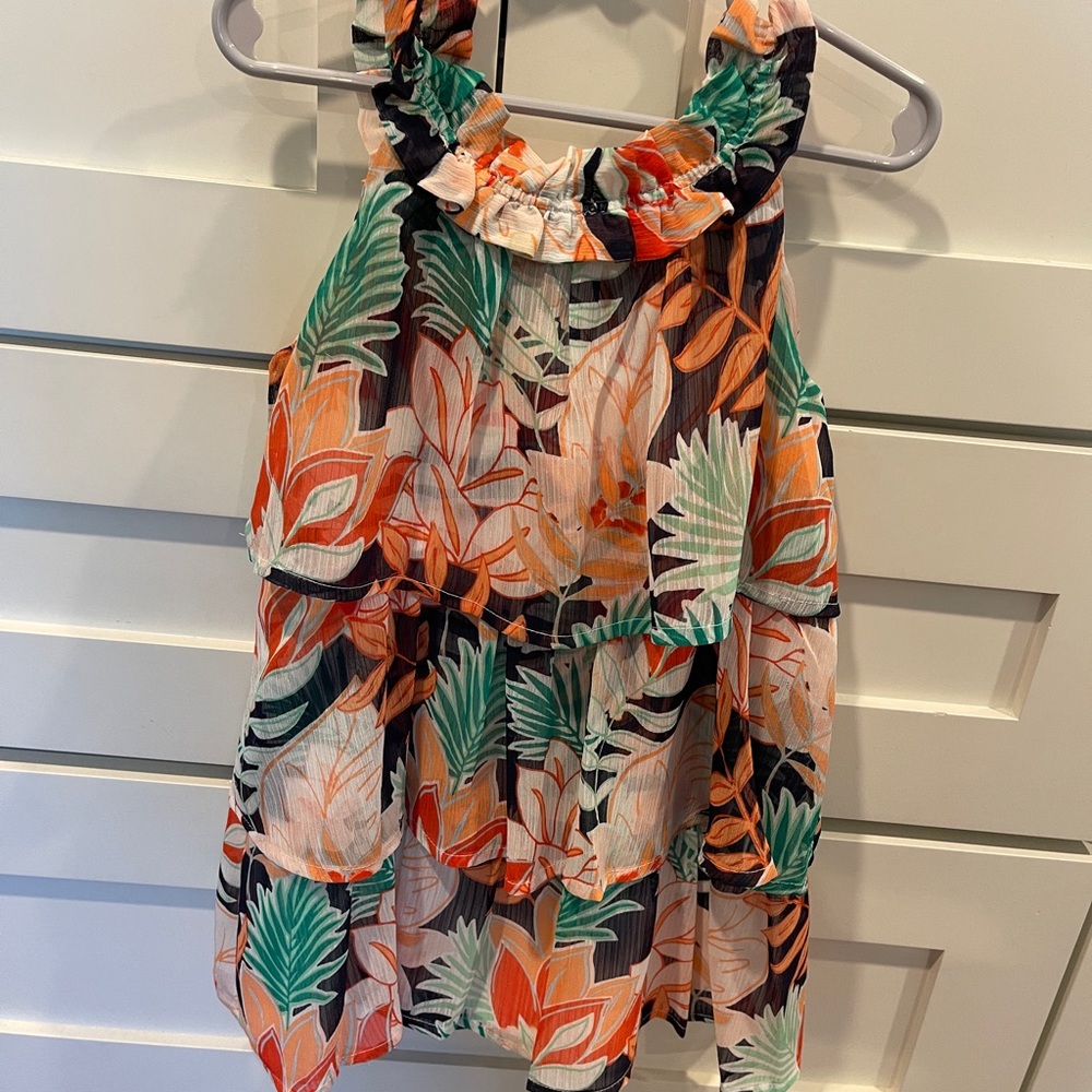 Tropical chiffon dress